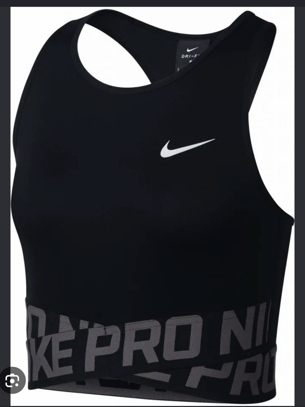 Nike Women's Black Pro Dri-FIT Crop Top